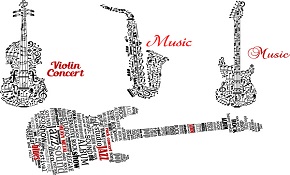 Abstract musical instruments vector